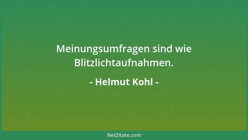 Helmut Kohl - Meinungsumfragen sind wie Blitzlichtaufnahmen....