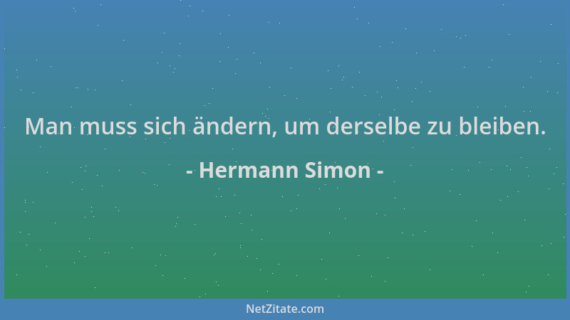 Hermann Simon - Man muss sich ändern, um derselbe zu bleiben....