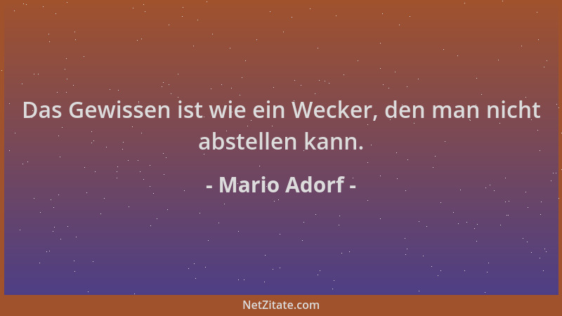 Mario Adorf - Das Gewissen ist wie ein Wecker, den man nicht abstellen kann....