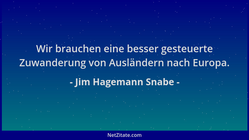 Jim Hagemann Snabe - Wir brauchen eine besser gesteuerte Zuwanderung von Ausländern nach Europa....