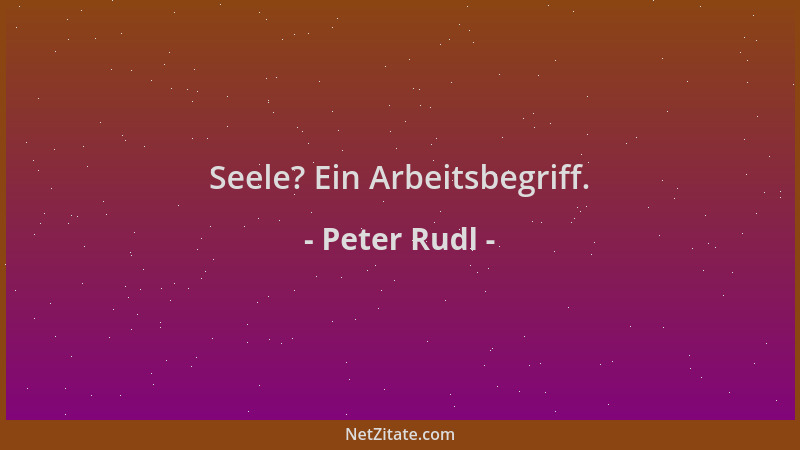 Peter Rudl - Seele? Ein Arbeitsbegriff....