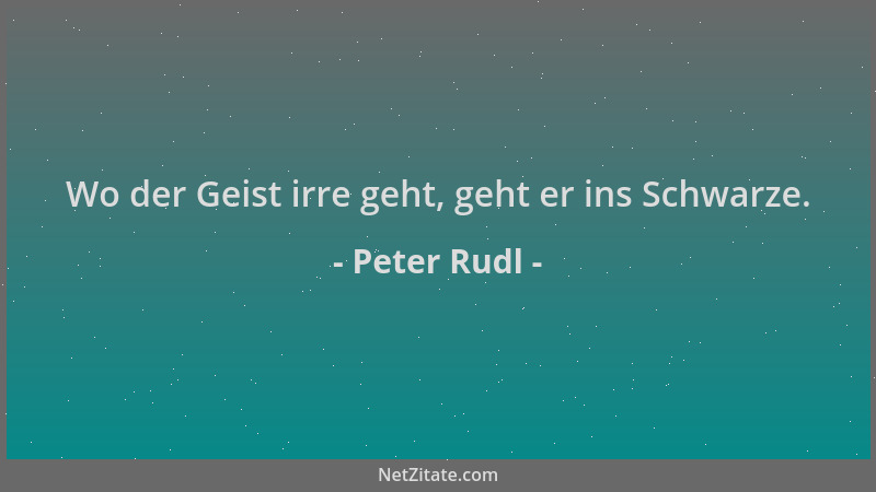 Peter Rudl - Wo der Geist irre geht, geht er ins Schwarze....