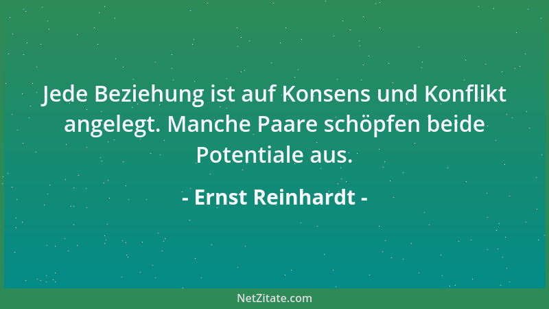 Ernst Reinhardt - Jede Beziehung ist auf Konsens und Konflikt angelegt. Manche Paare schöpfen beide Potentiale aus....