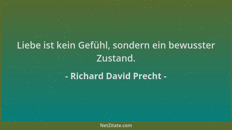 Richard David Precht - Liebe ist kein Gefühl, sondern ein bewusster Zustand....