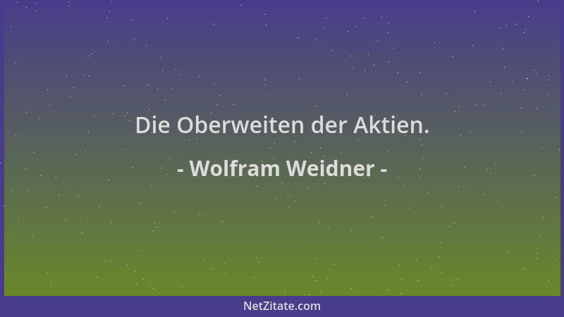 Wolfram Weidner - Die Oberweiten der Aktien....