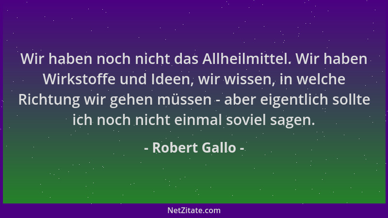 Robert Gallo - Wir haben noch nicht das Allheilmittel. Wir haben Wirkstoffe und Ideen, wir wissen, in welche Richtung wir g...