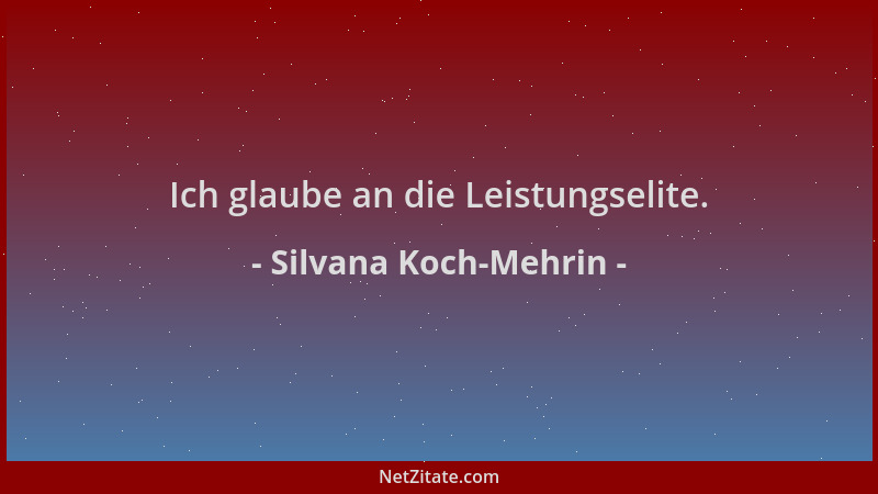 Silvana Koch-Mehrin - Ich glaube an die Leistungselite....