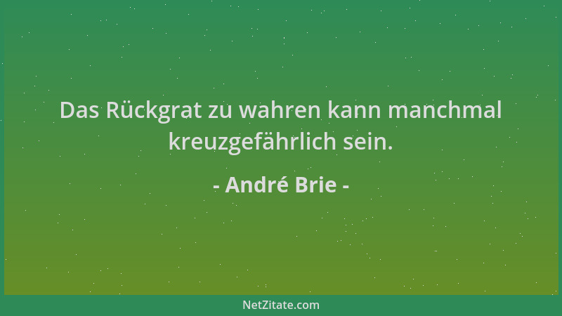 André Brie - Das Rückgrat zu wahren kann manchmal kreuzgefährlich sein....