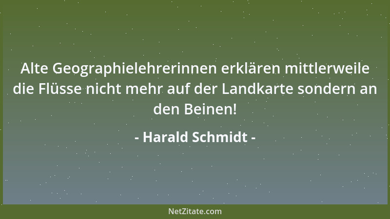 Harald Schmidt - Alte Geographielehrerinnen erklären mittlerweile die Flüsse nicht mehr auf der Landkarte sondern an den Be...