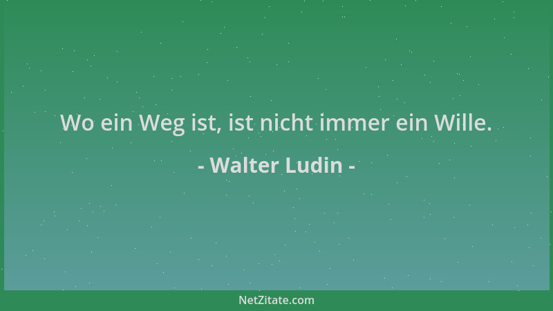 Walter Ludin - Wo ein Weg ist, ist nicht immer ein Wille....