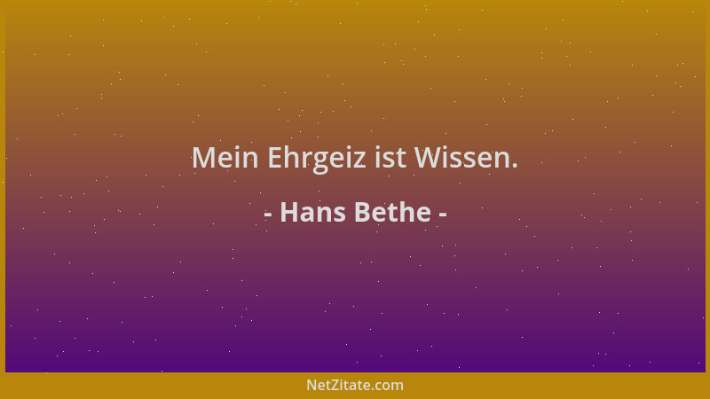 Hans Bethe - Mein Ehrgeiz ist Wissen....