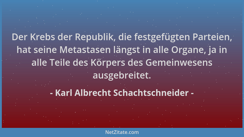 Karl Albrecht Schachtschneider - Der Krebs der Republik, die festgefügten Parteien, hat seine Metastasen längst in alle Org...