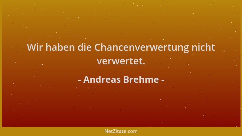 Andreas Brehme - Wir haben die Chancenverwertung nicht verwertet....