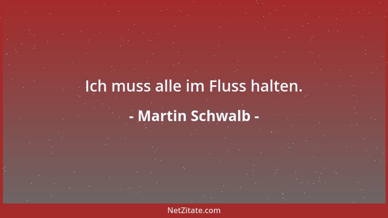 Martin Schwalb - Ich muss alle im Fluss halten....