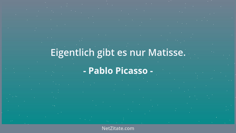 Pablo Picasso - Eigentlich gibt es nur Matisse....