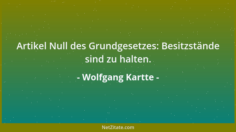 Wolfgang Kartte - Artikel Null des Grundgesetzes: Besitzstände sind zu halten....