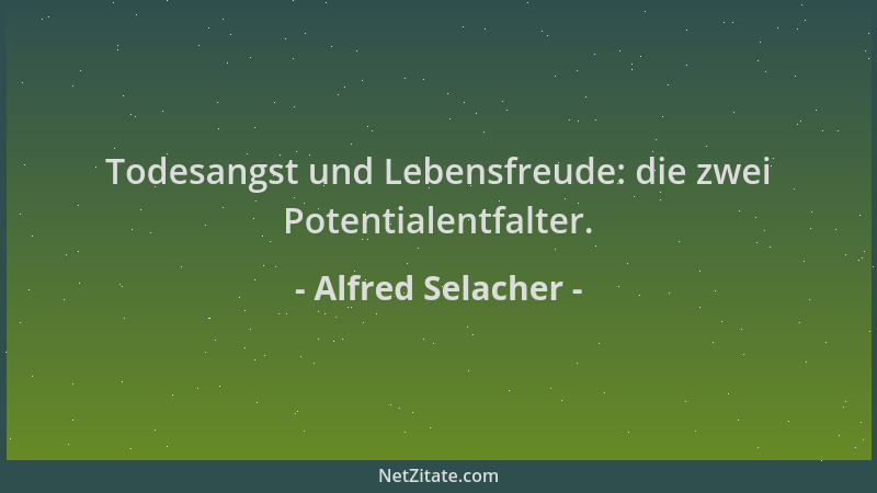 Alfred Selacher - Todesangst und Lebensfreude: die zwei Potentialentfalter....
