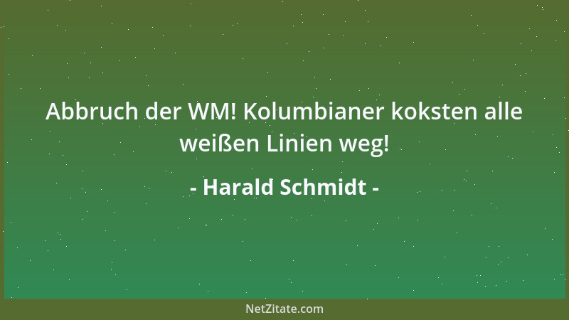 Harald Schmidt - Abbruch der WM! Kolumbianer koksten alle weißen Linien weg!...