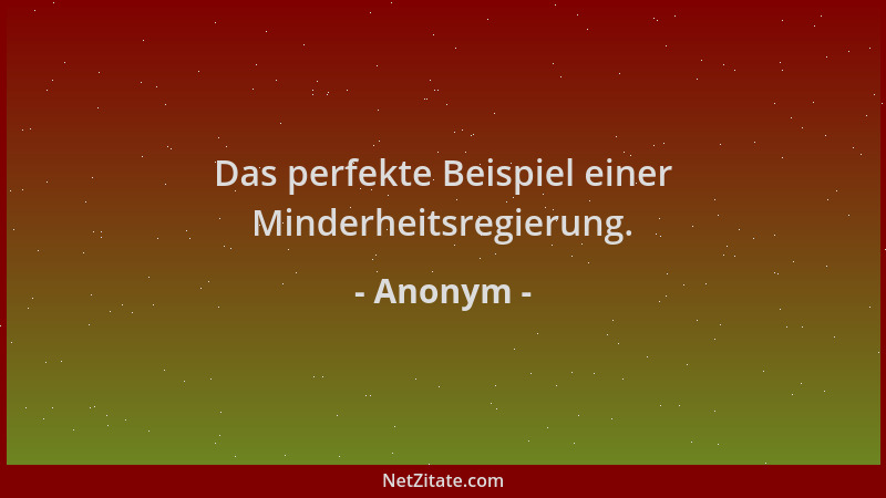 Anonym - Das perfekte Beispiel einer Minderheitsregierung....