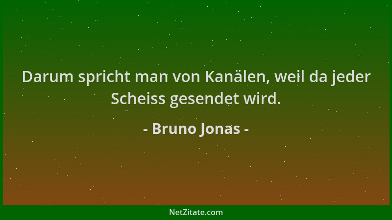 Bruno Jonas - Darum spricht man von Kanälen, weil da jeder Scheiss gesendet wird....