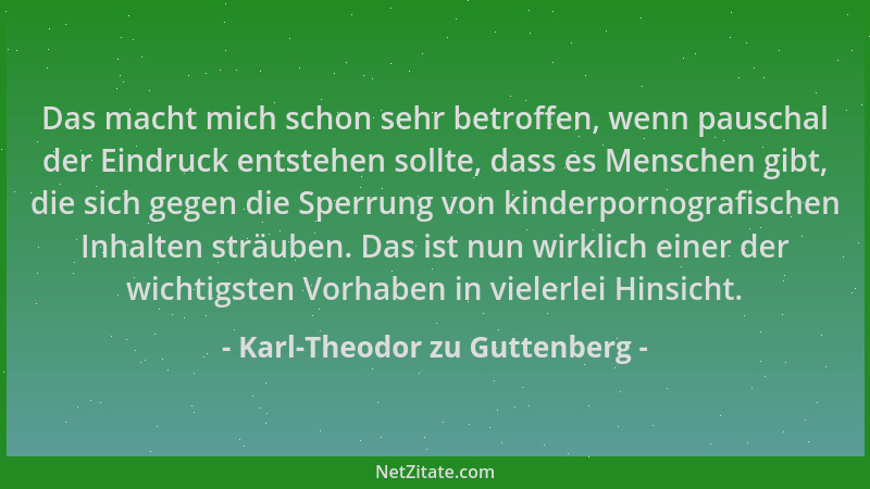 Karl-Theodor zu Guttenberg - Das macht mich schon sehr betroffen, wenn pauschal der Eindruck entstehen sollte, dass es Mens...
