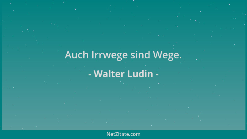 Walter Ludin - Auch Irrwege sind Wege....