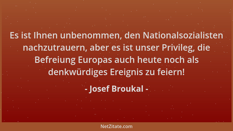 Josef Broukal - Es ist Ihnen unbenommen, den Nationalsozialisten nachzutrauern, aber es ist unser Privileg, die Befreiung E...