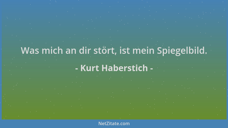 Kurt Haberstich - Was mich an dir stört, ist mein Spiegelbild....