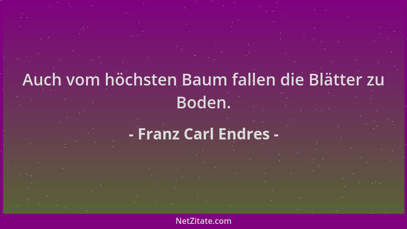 Franz Carl Endres - Auch vom höchsten Baum fallen die Blätter zu Boden....