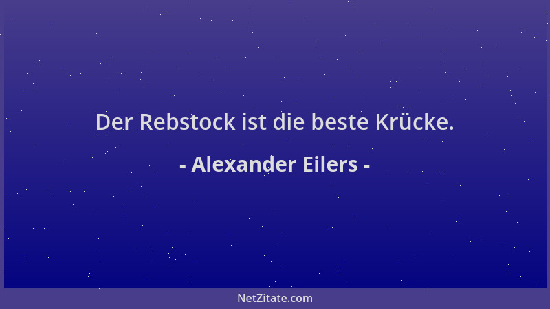 Alexander Eilers - Der Rebstock ist die beste Krücke....