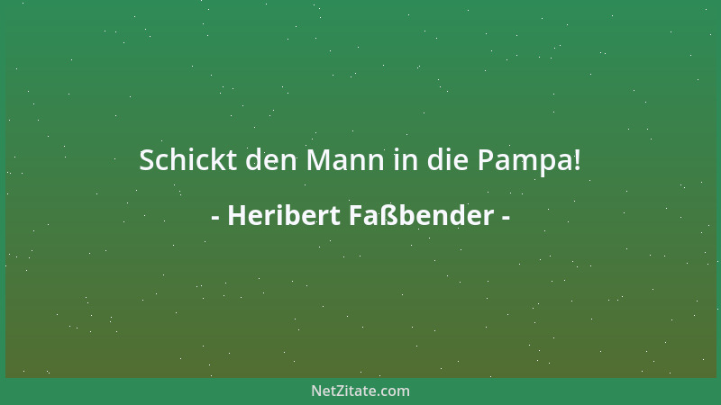 Heribert Faßbender - Schickt den Mann in die Pampa!...