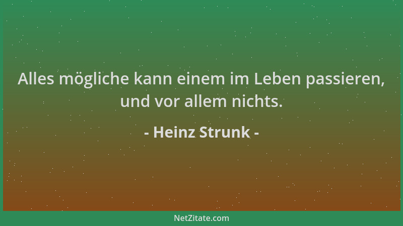 Heinz Strunk - Alles mögliche kann einem im Leben passieren, und vor allem nichts....