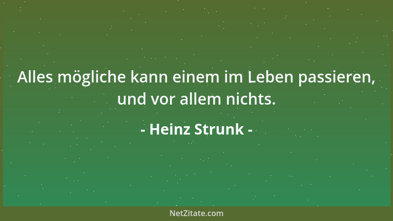 Heinz Strunk - Alles mögliche kann einem im Leben passieren, und vor allem nichts....