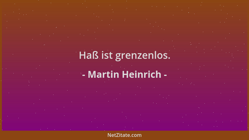 Martin Heinrich - Haß ist grenzenlos....