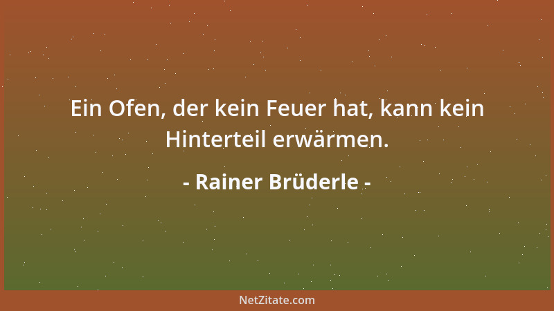 Rainer Brüderle - Ein Ofen, der kein Feuer hat, kann kein Hinterteil erwärmen....