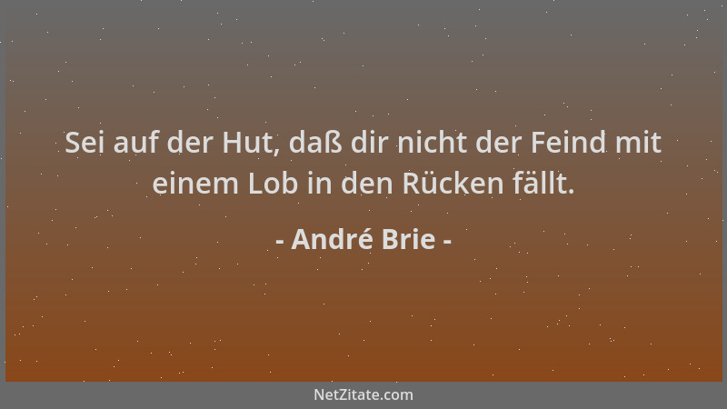 André Brie - Sei auf der Hut, daß dir nicht der Feind mit einem Lob in den Rücken fällt....