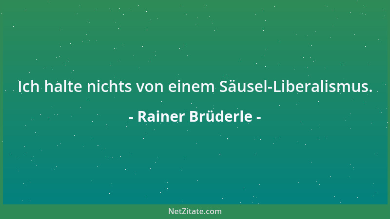 Rainer Brüderle - Ich halte nichts von einem Säusel-Liberalismus....