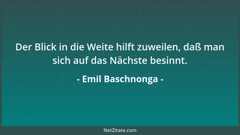Emil Baschnonga - Er trug Absichten - und diese trogen ihn....