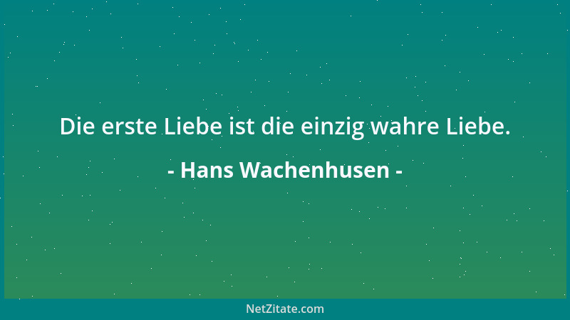 Hans Wachenhusen - Die erste Liebe ist die einzig wahre Liebe....