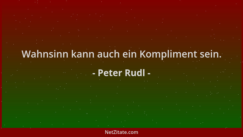 Peter Rudl - Wahnsinn kann auch ein Kompliment sein....