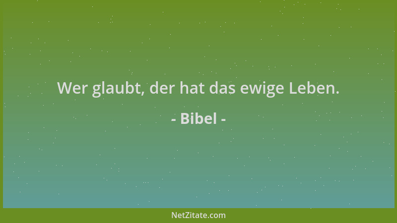 Bibel - Wer glaubt, der hat das ewige Leben....