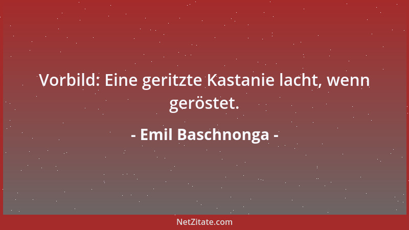 Emil Baschnonga - Er hing alles an den Nagel - der leider abbrach....
