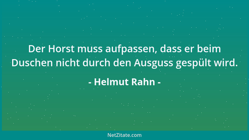 Helmut Rahn - Der Horst muss aufpassen, dass er beim Duschen nicht durch den Ausguss gespült wird....