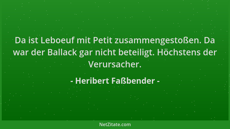 Heribert Faßbender - Da ist Leboeuf mit Petit zusammengestoßen. Da war der Ballack gar nicht beteiligt. Höchstens der Verur...