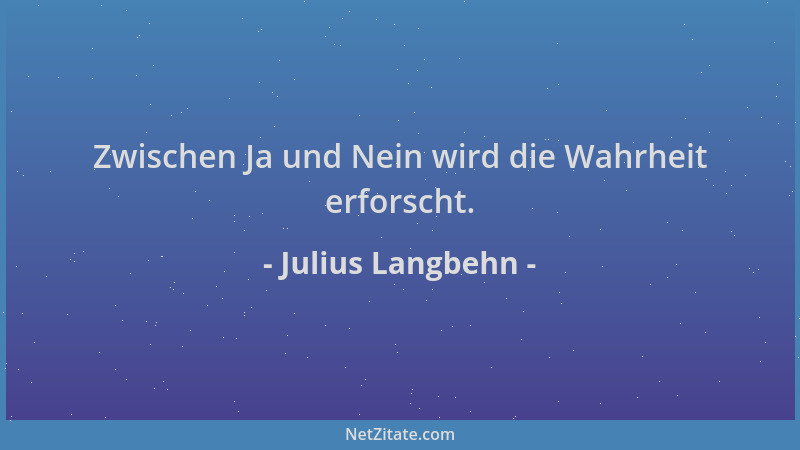 Julius Langbehn - Zwischen Ja und Nein wird die Wahrheit erforscht....