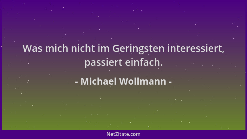 Michael Wollmann - Was mich nicht im Geringsten interessiert, passiert einfach....
