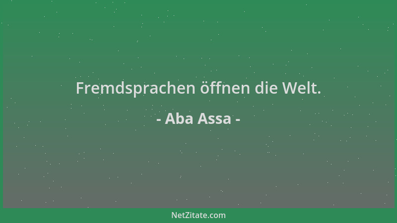 Aba Assa - Fremdsprachen öffnen die Welt....