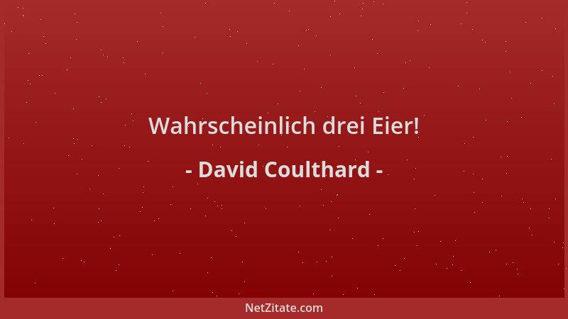 David Coulthard - Wahrscheinlich drei Eier!...
