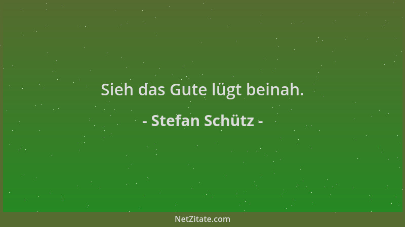 Stefan Schütz - Sieh das Gute lügt beinah....