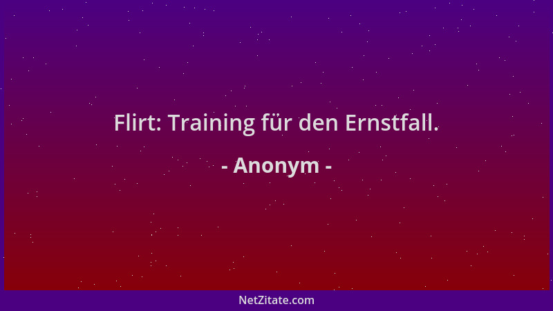Anonym - Flirt: Training für den Ernstfall....
